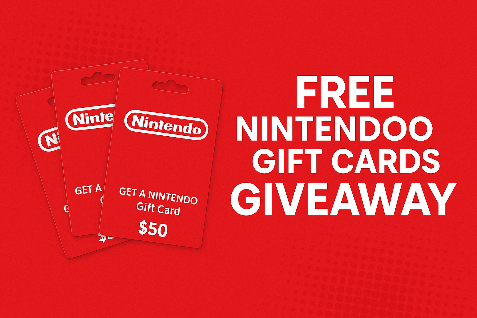 Nintendo Gift Card Free Giveaway – Get Yours Today, 100% Free!